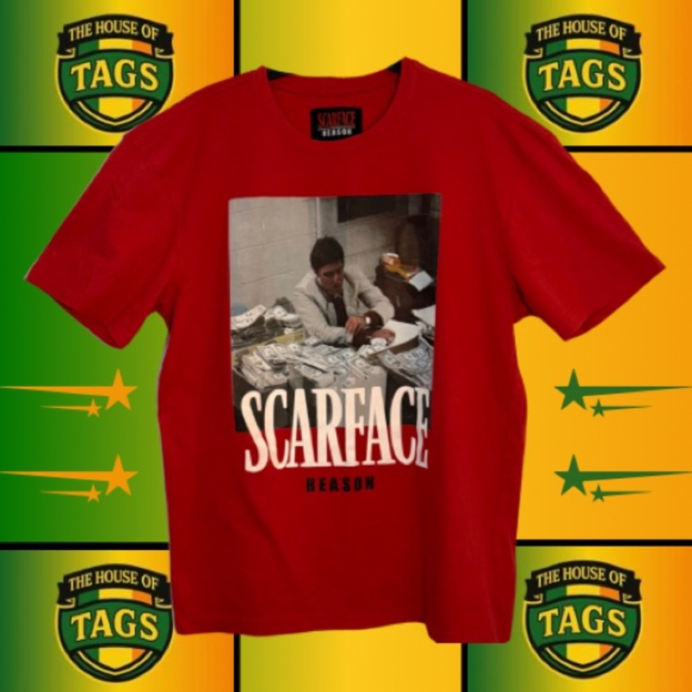 Scarface x Reason Tony Montana Graphic Tee Red XL